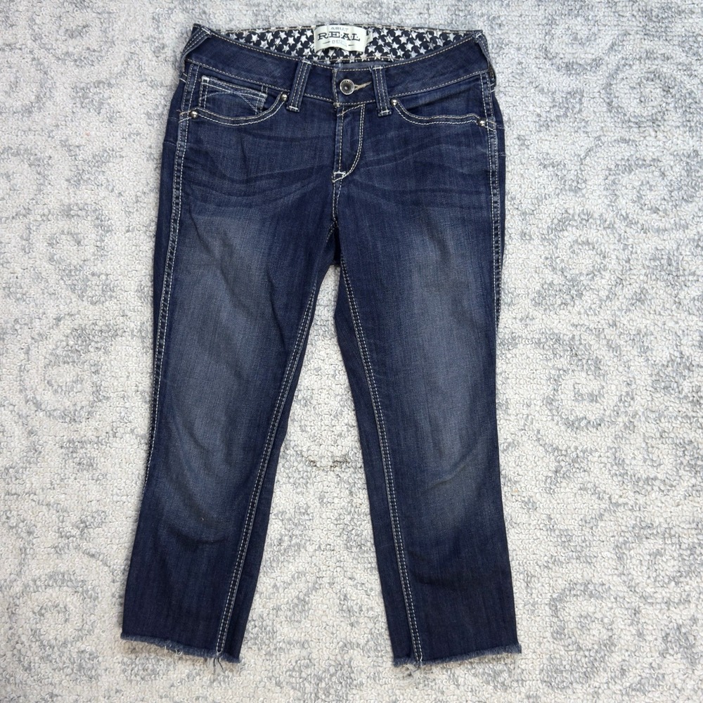 Ariat‎ Real Mid Rise Skinny Ella Women's Size 29R Cropped Fray Western *Read*